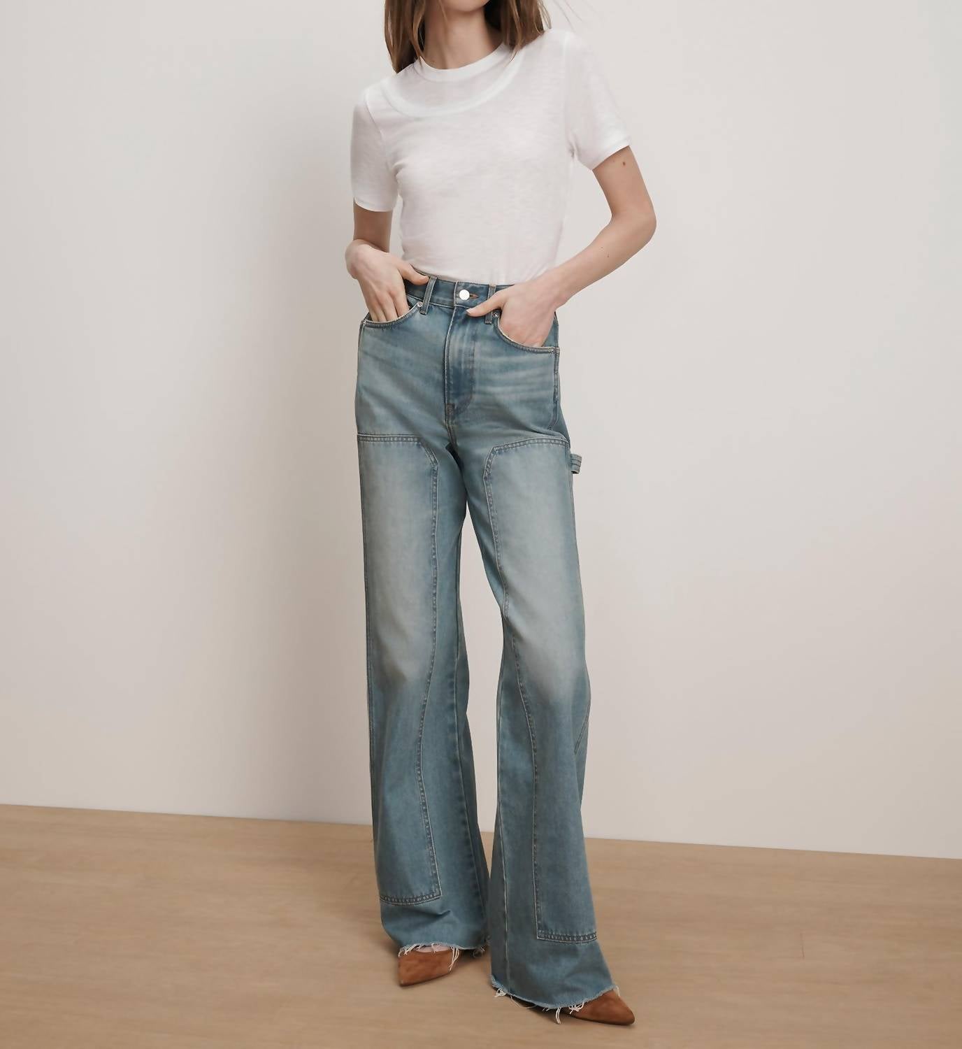 Veronica Beard Damian Top in white 1 - women's t-shirt - detail view