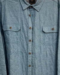 F/X Fusion Men's Quilted Shirt Jacket in teal - men's jacket - detail view