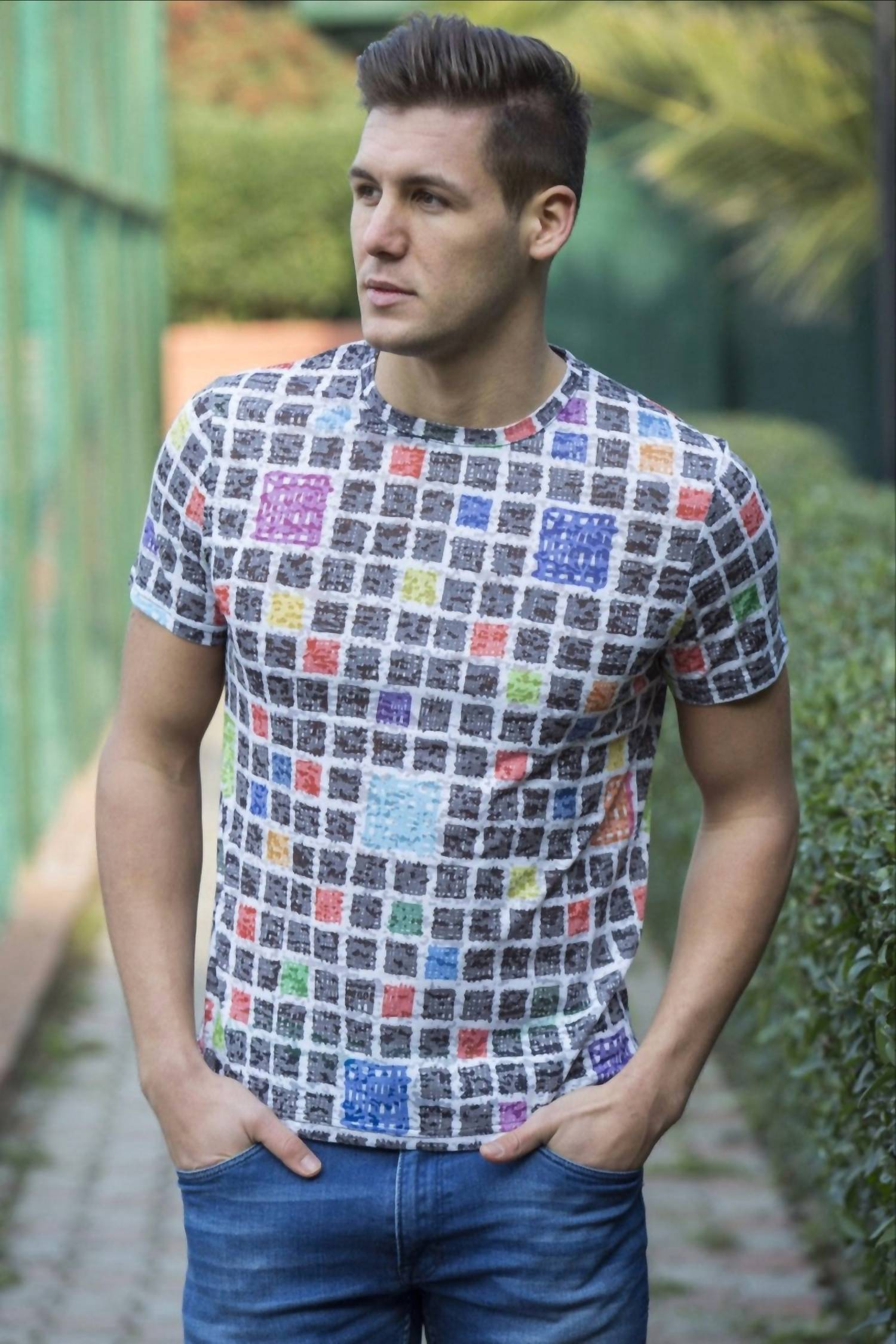 Eight X - Print Squares T-shirt