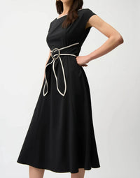 Joseph Ribkoff - Buckle Detail Fit And Flare Dress