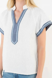 Thml - Short Sleeve Textured V-neck Top
