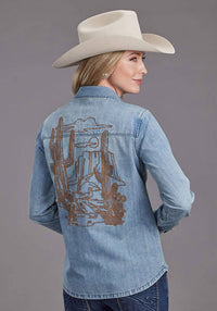 Stetson - Women's Denim Boyfriend Fit Blouse