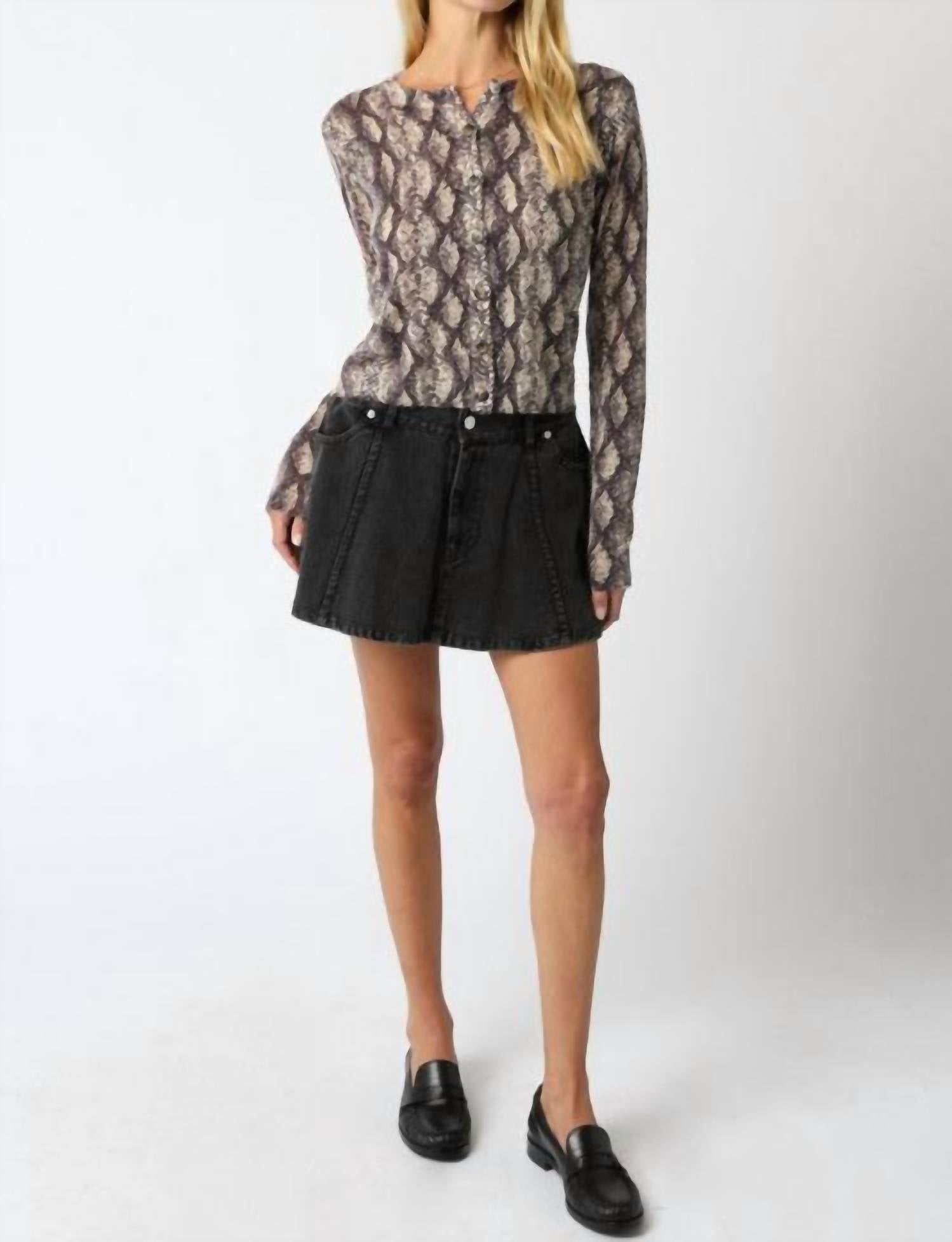 OLIVACEOUS Rhodes Python Knit Cardigan in snake - women's sweater - view 4