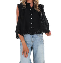 Eesome - Women's Worn To Wander Floral Eyelet Lace Top