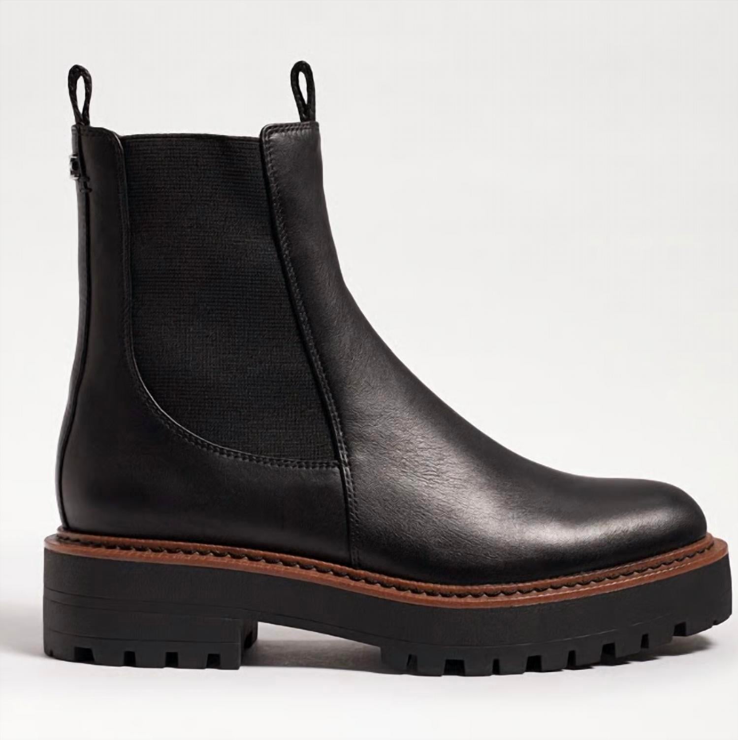 Sam Edelman laguna waterproof lug boot in black - women's shoe