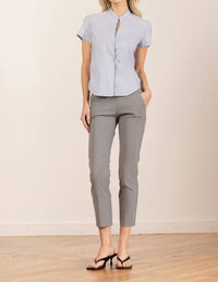 Avenue Montaigne Lulu Straight Cropped Pant in signature light grey - women's pants