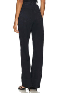 RE/DONE High Rise Loose Long Jeans in blacken blue 1 - women's jeans - detail view