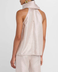 TOCCIN Hattie Sleeveless Tie Neck Top in rose - women's blouse - alternate view
