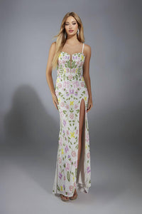 Alyce Paris - Sweetheart Neckline High-slit Gown