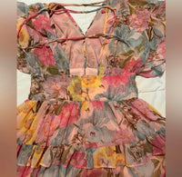 OLIVACEOUS Floral Mini Dress in pastel multi - women's dress - alternate view