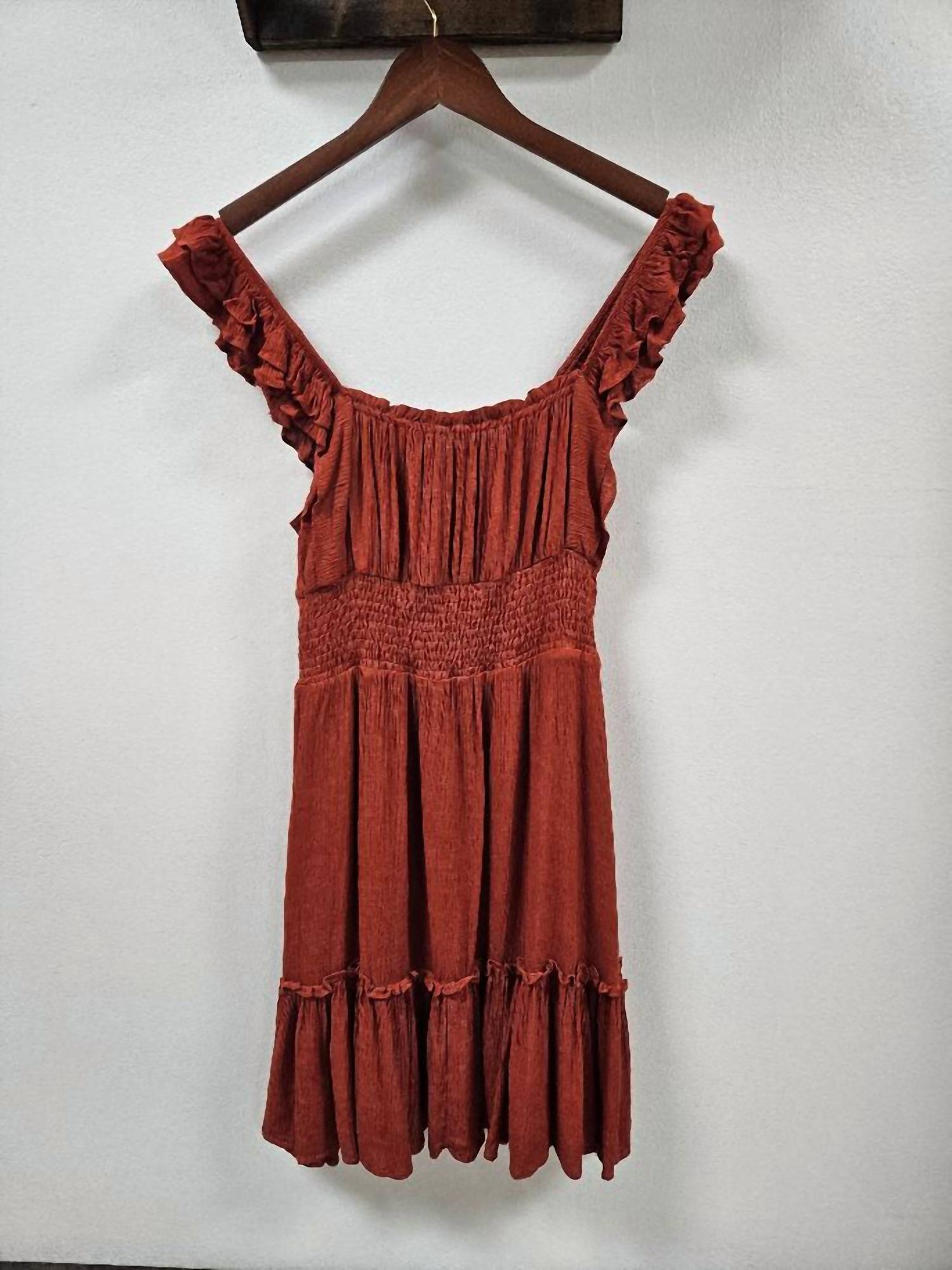 Jade By Jane - Women's Smocked Waist Ruffle Dress