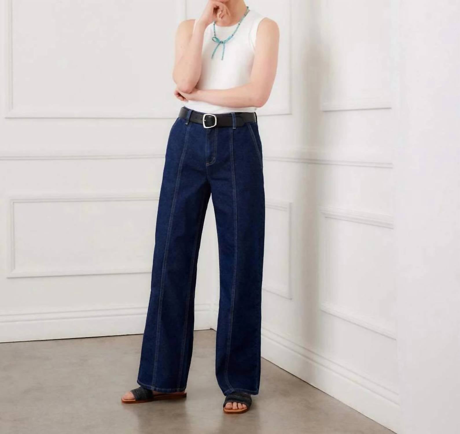 Karen Kane - Seam Detail Wide-Leg Jeans
