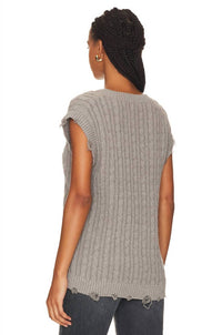 STEVE MADDEN Aiden Sweater Vest in heather grey - women's jacket - alternate view