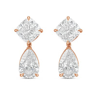 Diana M Jewels - Women's Cushion & Pear Lab-grown Diamond Stud Earrings (10.00 Tcw) - Bold