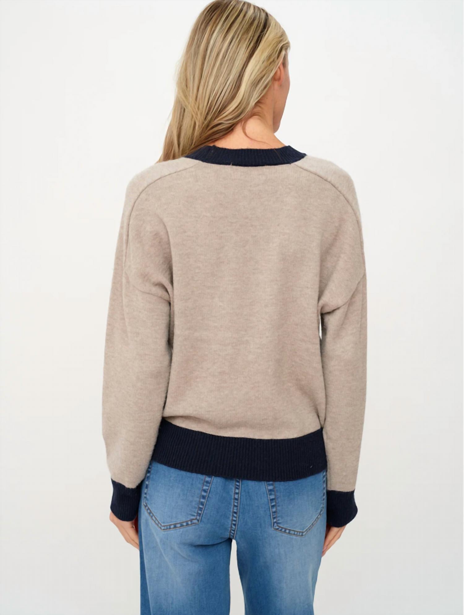 Six/Fifty - Dylan Colorblock Trim Sweater