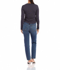 Fifteen Twenty - Shay Asymmetric Shirred Long Sleeve Top