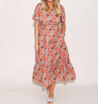 Thml - Smocked Waist Tiered Print Maxi Dress