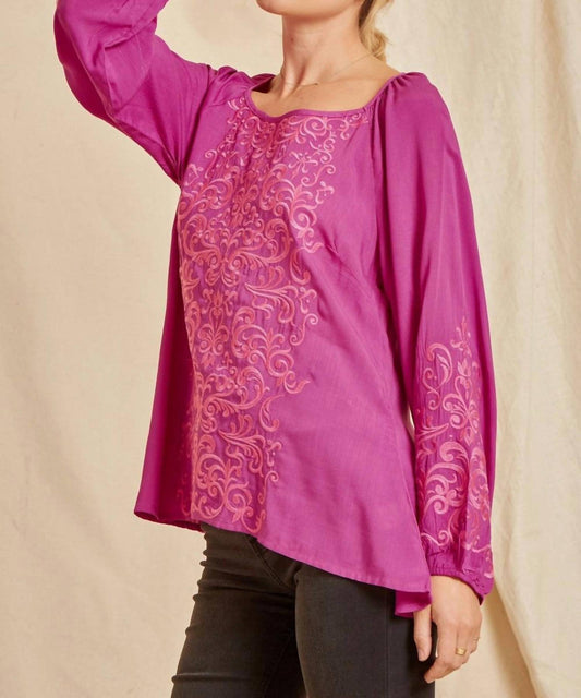Andree By Unit - Tonal Embroidered Blouse