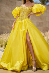 Sherri Hill - Off Shoulder Beaded Ballgown
