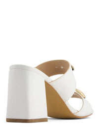 Andrea Women's Block Heel Sandal in white - women's sandal - detail view