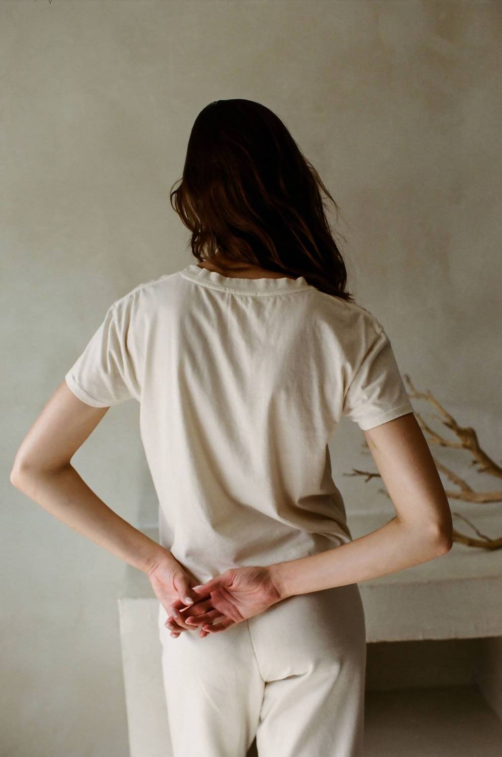 By Together Charlotte Organic Cotton Elevated Tee in white - women's t-shirt - alternate view