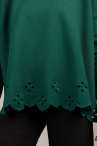 Entro - High Neck Eyelet Sweater