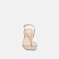 Dolce Vita Women's Laury Heeled Sandals in champagne embossed leather - women's sandal - view 7