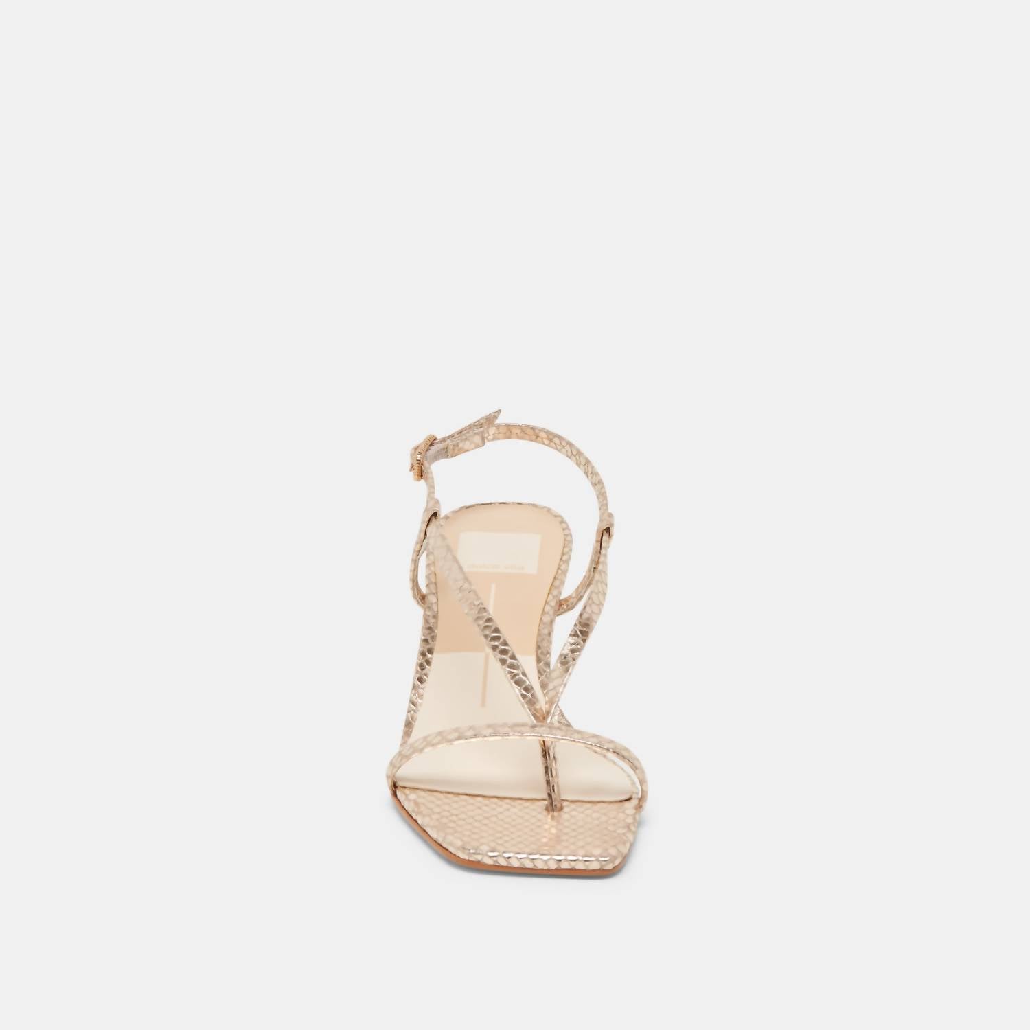 Dolce Vita Women's Laury Heeled Sandals in champagne embossed leather - women's sandal - view 7