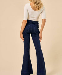 Saints & Hearts - Western Denim Flares With Side Buttons