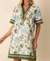 Entro - Floral Print Cotton Mini Dress