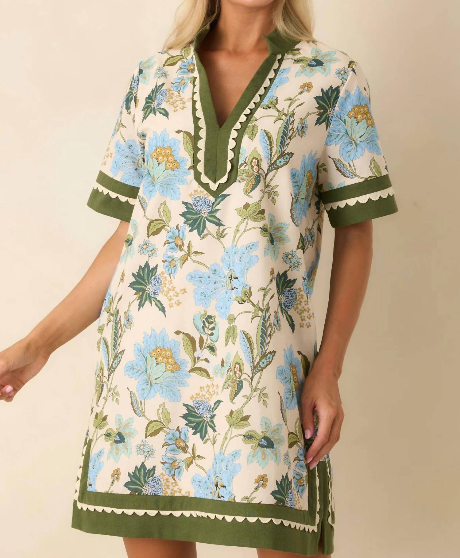 Entro - Floral Print Cotton Mini Dress