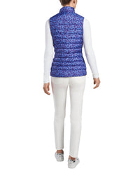 FLORAL PRINT QUILTED PUFFER GOLF VEST