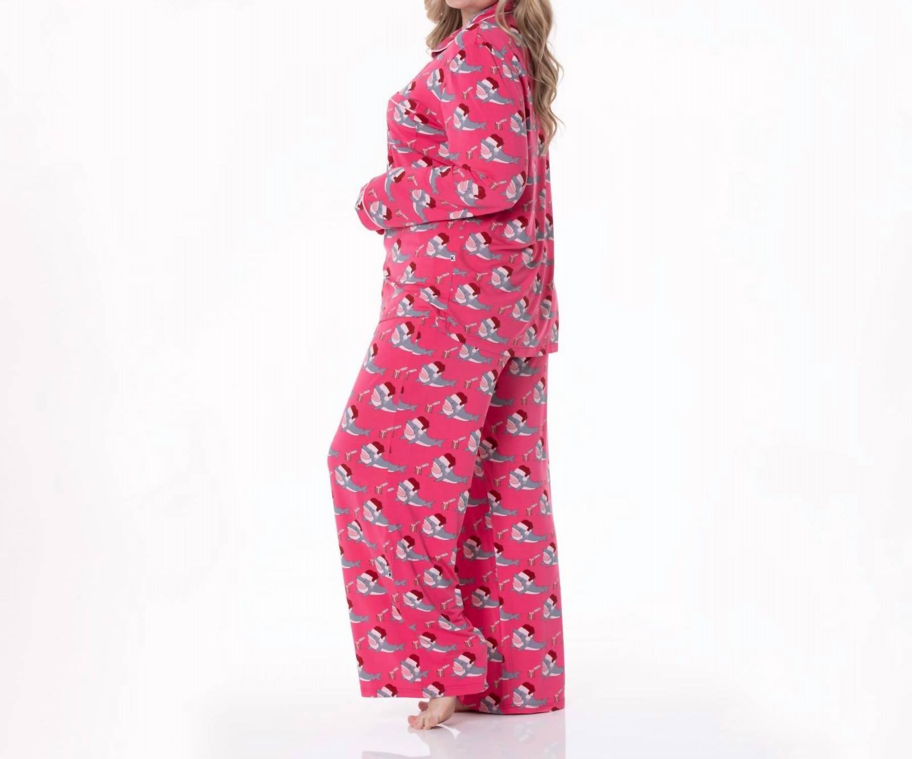 Kickee - Long Sleeve Collared Pajama Set