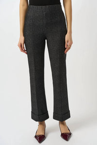 Joseph Ribkoff - Checkered Print Pull On Flared Pants