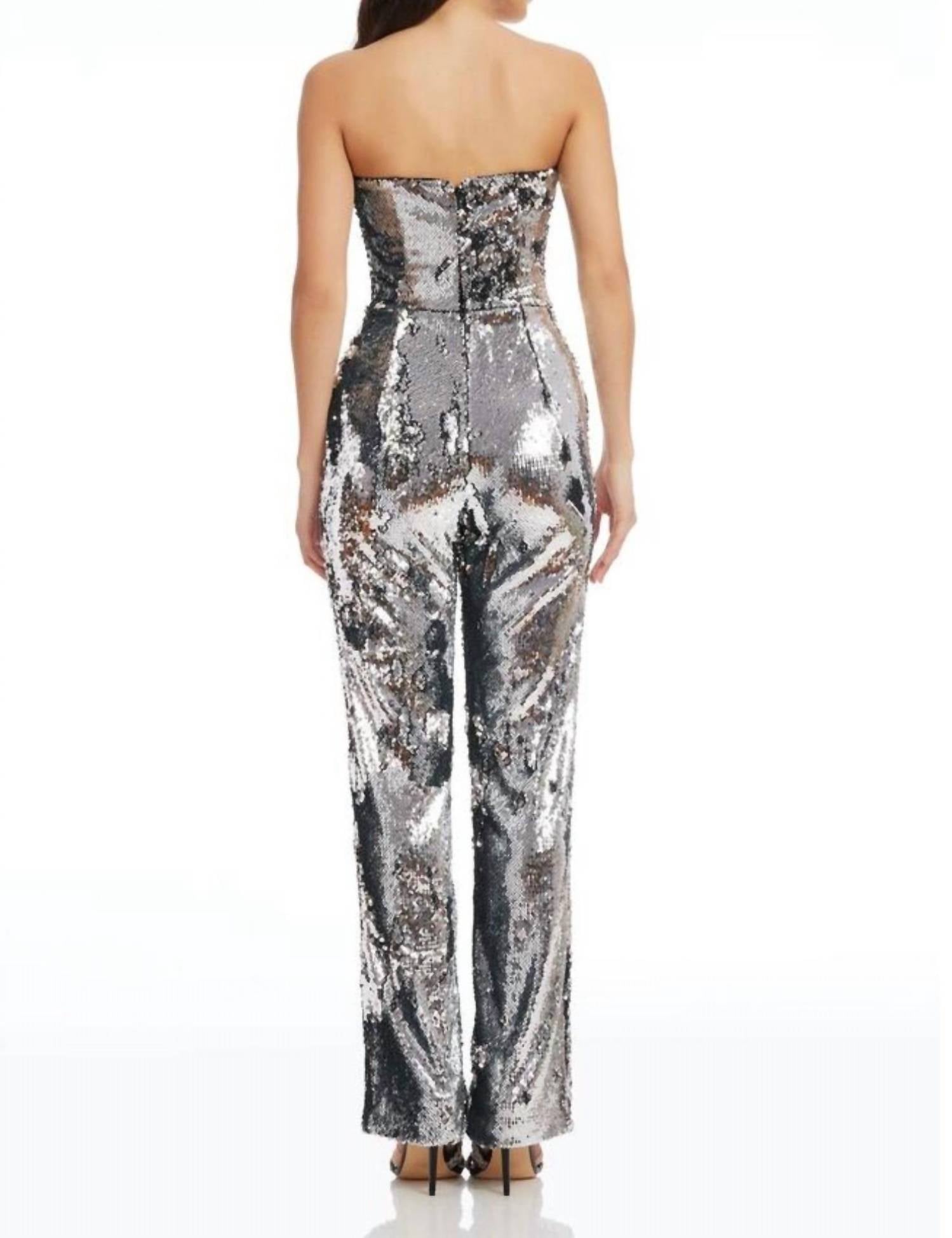 Dress The Population - Andy Sequin Strapless Jumpsuit