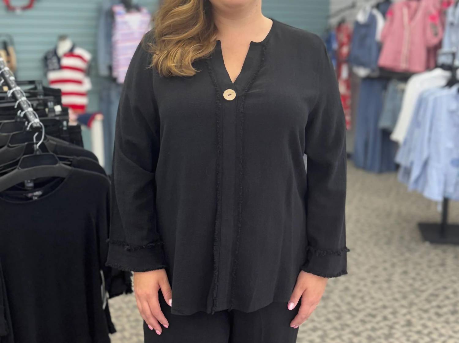 Multiples - V-neck Pullover Top