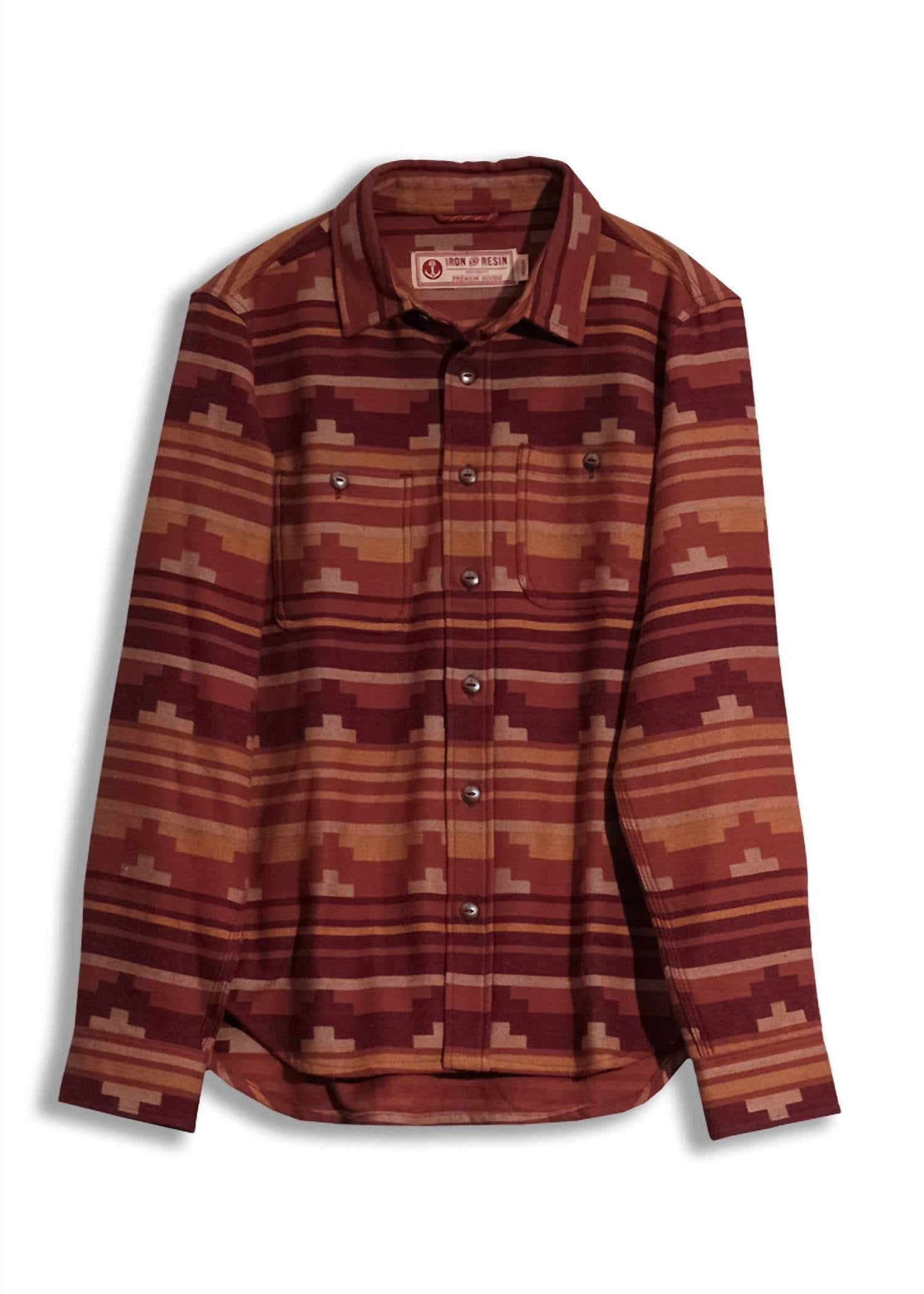 Iron & Resin Men's Salton Shirt in rust - men's shirt