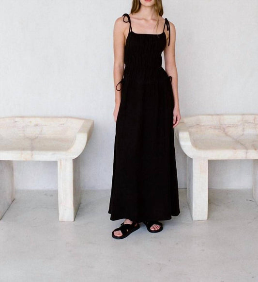 A.Ren - Novella Tie Maxi Linen Dress