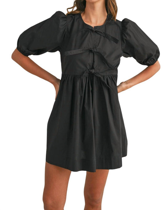 Mable - Poplin Front Self Tie Mini Dress