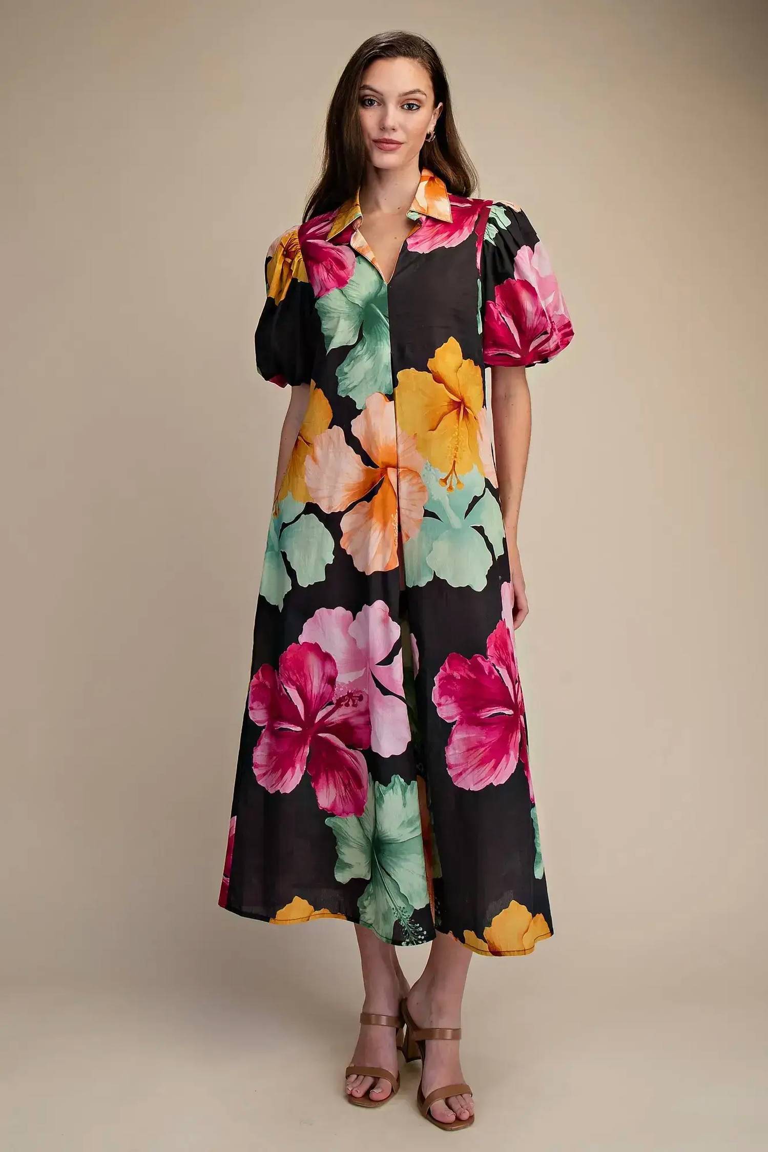Glam - Hibiscus Collar Dress