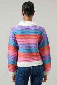 Sugarlips - Roselin Striped Collared Sweater