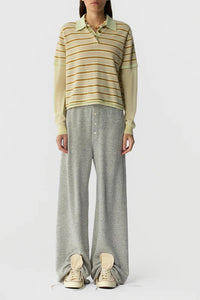 Guest In Residence - Layered Stripe Rugby Cashmere Polo Top
