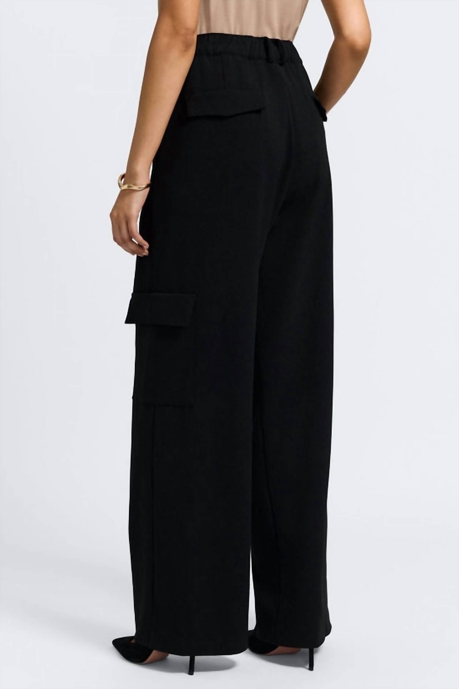 Foxcroft Elizabeth Cargo Knit Crop Pant in black - women's pants - alternate view