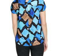 Nic + Zoe - Sea Glass Ruched Woven Top
