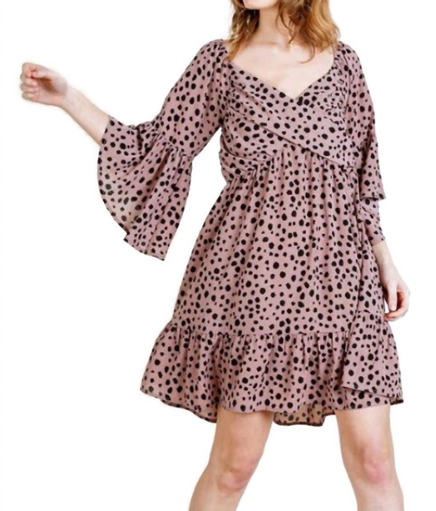 Umgee - Dalmatian Print Sweetheart Dress