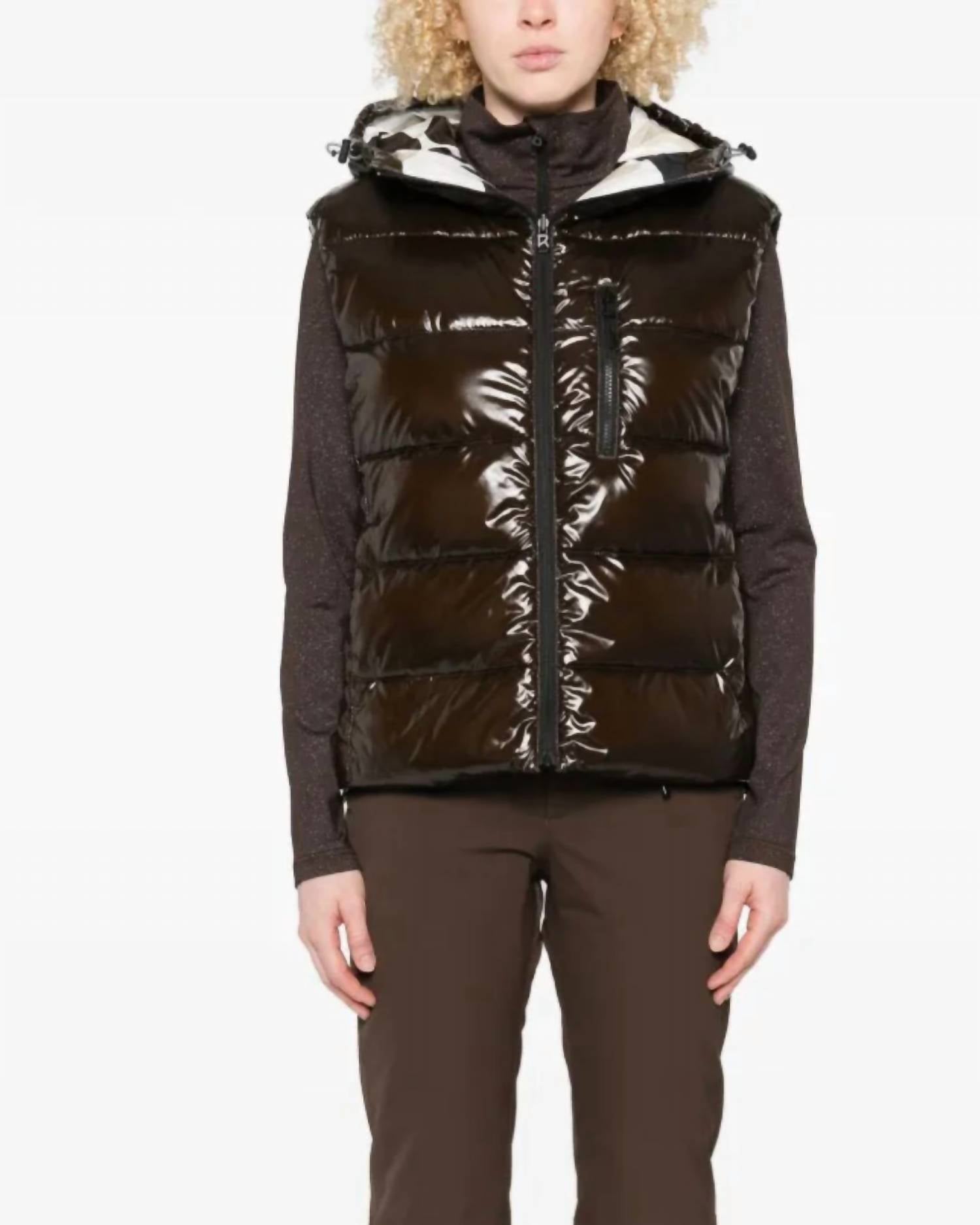 Bogner Fire + Ice Namilia Ski Vest in espresso melange - women's jacket
