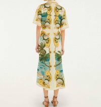 Farm Rio - Royal Sea Collared Midi Dress
