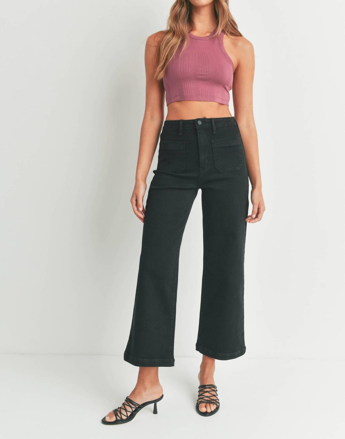 Just Black Denim - Caroline Patch Pocket Wide Leg Jeans
