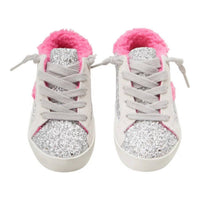 Mini Dreamers - Girl's Ivy Glitter Fuzzy Bolt Sneakers