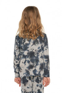 Chaser - Tie Dye Skeleton Peace Hacci Pullover